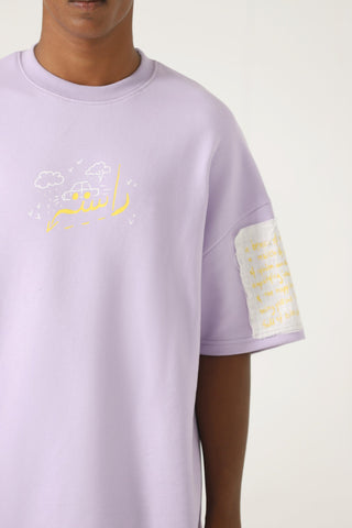 "My place" printed patchwork T-shirt