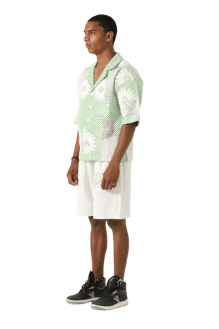 "Bahaar" puff print button-down