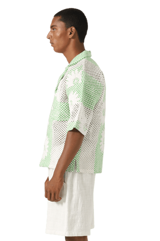 "Bahaar" puff print button-down