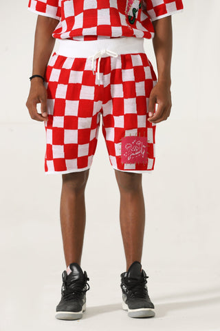 knit check shorts