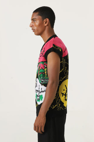 A world of color knit vest'