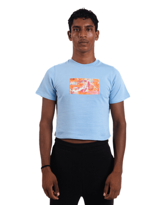 "Radiant Horizon" Baby Blue Crop Top