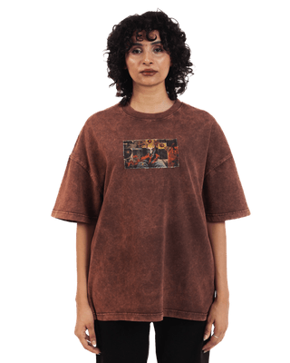 "Eternal Cycle" Oversized Rust Brown T-Shirt