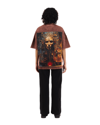 "Eternal Cycle" Oversized Rust Brown T-Shirt