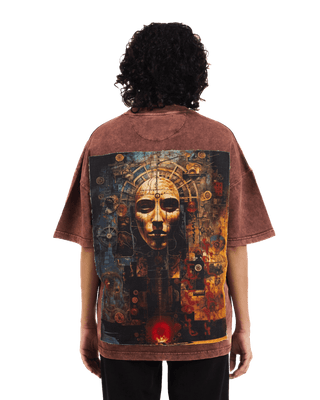 "Eternal Cycle" Oversized Rust Brown T-Shirt