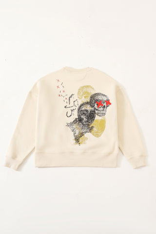 "hum ak hain" printed artwork beige sweatshirt