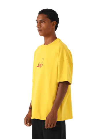 "Azaadi" printed mustard T-shirt