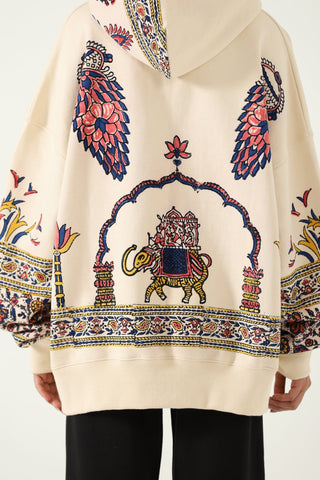 "Kalamkaar" hand block print hoodie V3