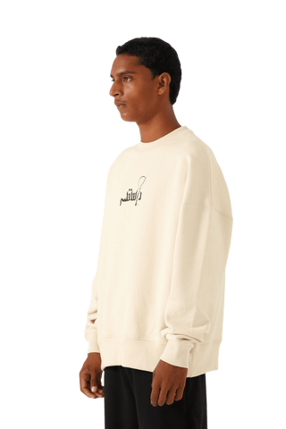 "hum ak hain" printed artwork beige sweatshirt