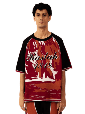 Rust echoes knit shirt
