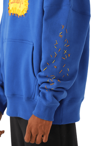 "Remembrance" royal blue printed hoodie