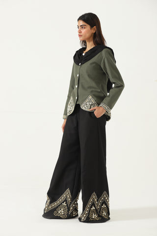 HAND EMBROIDERED SILK TROUSERS