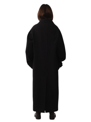 Black khaddar long coat