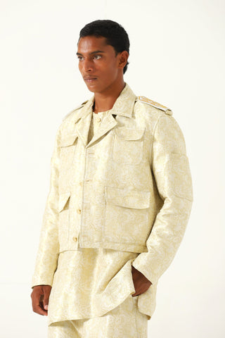 CREME SILK BROCADE JACKET