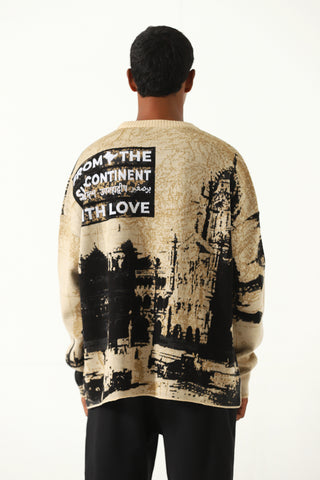 "FROM SUBCONTINENT WITH LOVE" KNIT SWEATER
