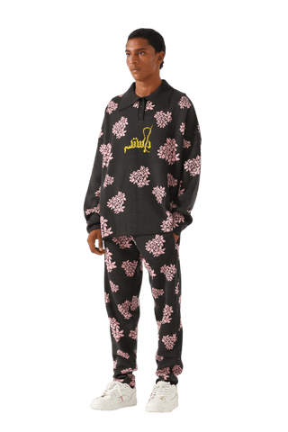 "Jasmine garden" knit sweatshirt