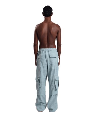 "Sky Drift" Handwoven Cotton Cargo Pants