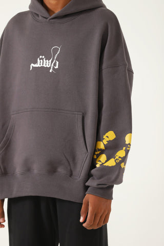 "Loot liya" patchwork grey hoodie