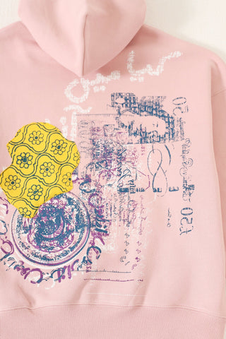 "Azaad" block print patchwork hoodie