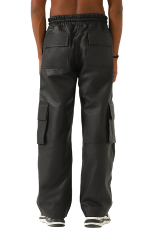 CORE LEATHER CARGO PANTS