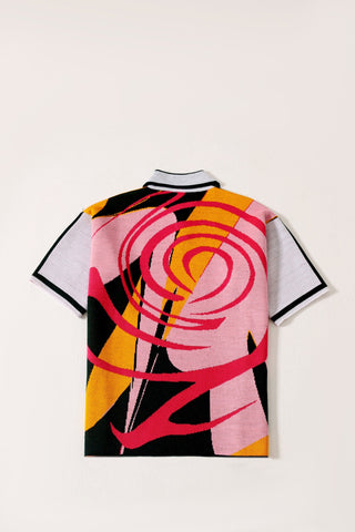 "Broken glass" knit polo
