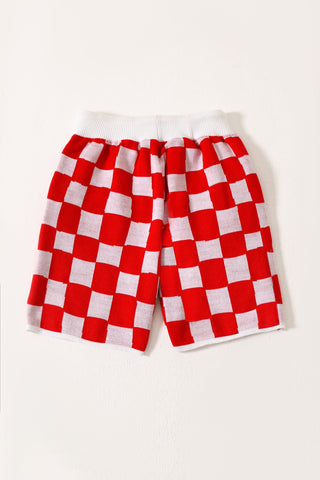 knit check shorts