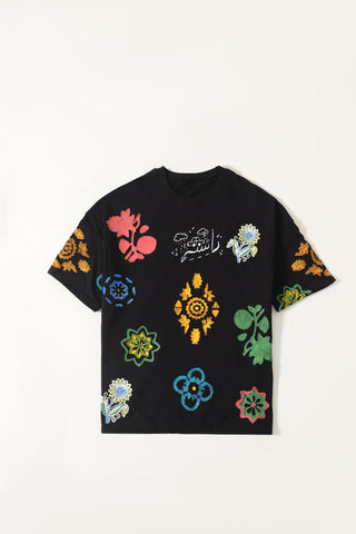 Hand blockprint motif T-shirt