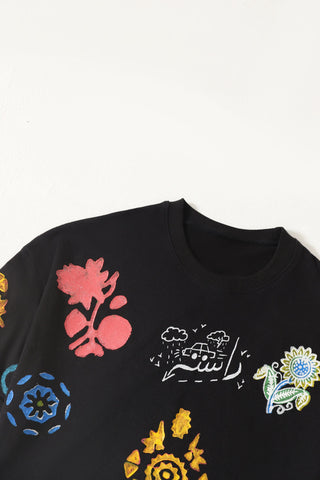 Hand blockprint motif T-shirt