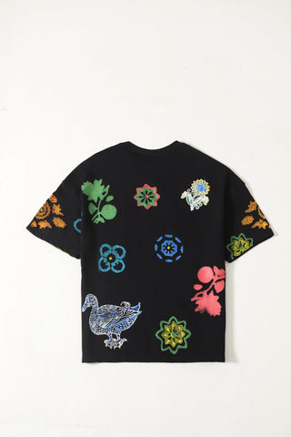 Hand blockprint motif T-shirt