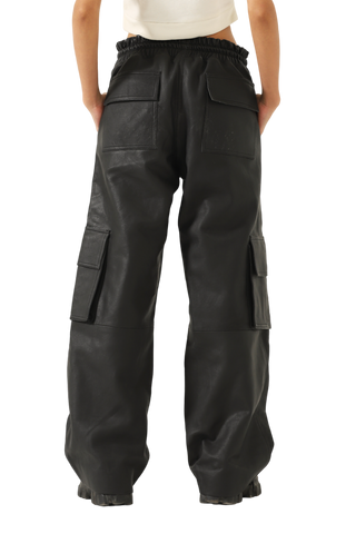 CORE LEATHER CARGO PANTS
