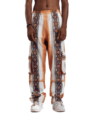 "Sunset Mirage" Hand Block Printed Cargo Pants