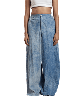 "Ocean Waves" Flared Acid Wash Denim Trousers