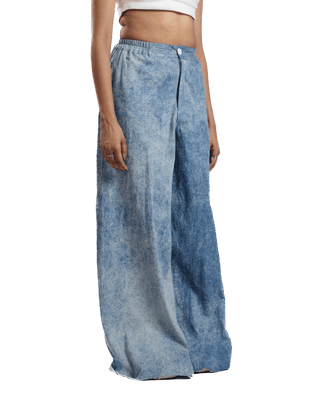 "Ocean Waves" Flared Acid Wash Denim Trousers