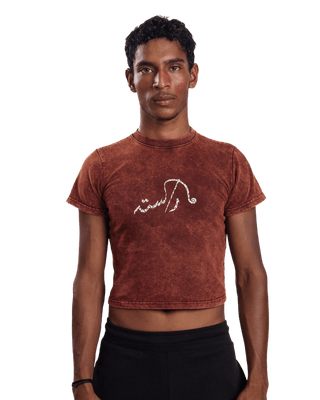 "BURNT SIENNA" CROPPED T-SHIRT