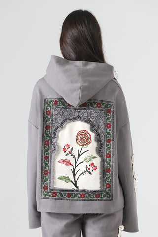 BLOCKPRINT CHARCOAL HOODIE