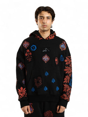 Black kalamkaar hoodie (V7)