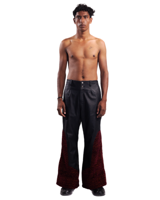 "AFTER PARTY" HANDWOVEN LEATHER TROUSERS