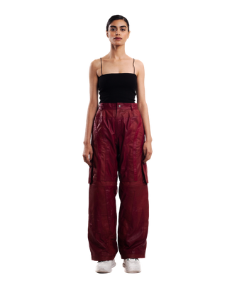 RELAXED LEATHER TROUSERS