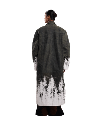 "FOREVER FOREST" PRINTED LEATHER COAT