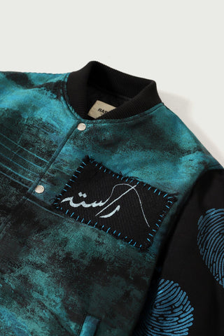 "WHO AM I" HAND BLOCK PRINTED SILK BOMBER - Rastah