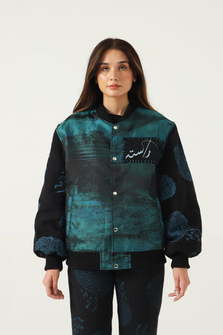 "WHO AM I" HAND BLOCK PRINTED SILK BOMBER - Rastah