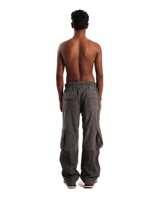 ASH GREY SUEDE CARGO PANTS