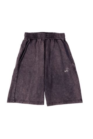 WASHED PURPLE LOGO SHORTS