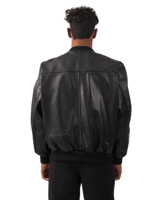 BLACK VARSITY LEATHER JACKET