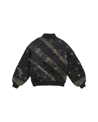 "GOLDEN" BLOCKPRINT SILK BOMBER JACKET