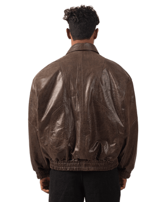 VINTAGE BROWN LEATHER BIKER JACKET