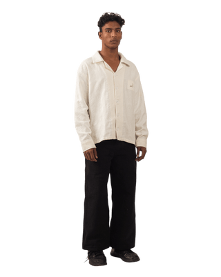 WHITE DOBBY FULL SLEEVE BUTTON DOWN