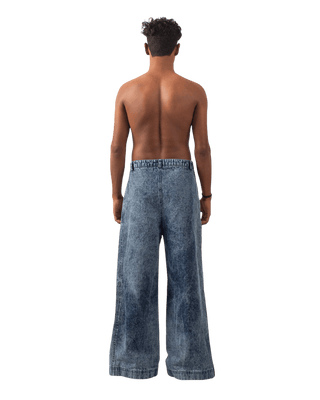 BLUE ACID WASH DENIM PANTS