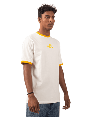 YELLOW REGULAR FIT EMBROIDERED LOGO T SHIRT