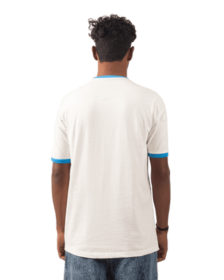 BLUE REGULAR FIT EMBROIDERED LOGO T SHIRT